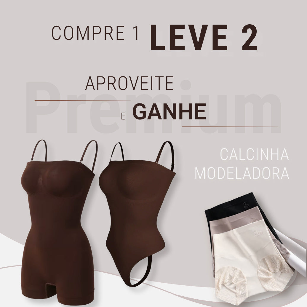 Body Modelador com Alça Removível - Premium Shaper - Compre 1 Leve 2 + Brinde