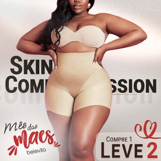 Short Modelador Skin Compression sem costura + Brinde Calcinha Modeladora